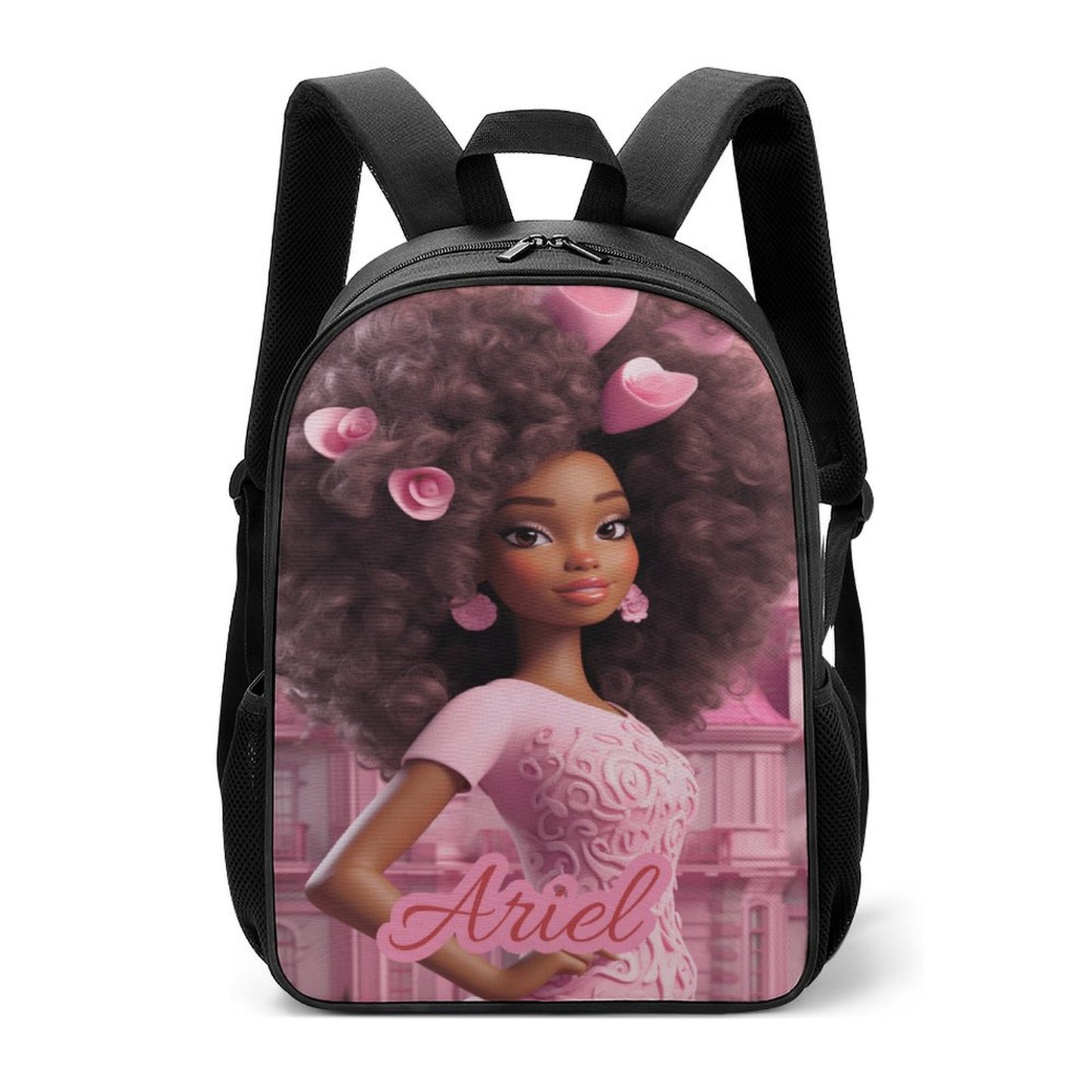 Children backpack Black Doll, Princess, Personalized