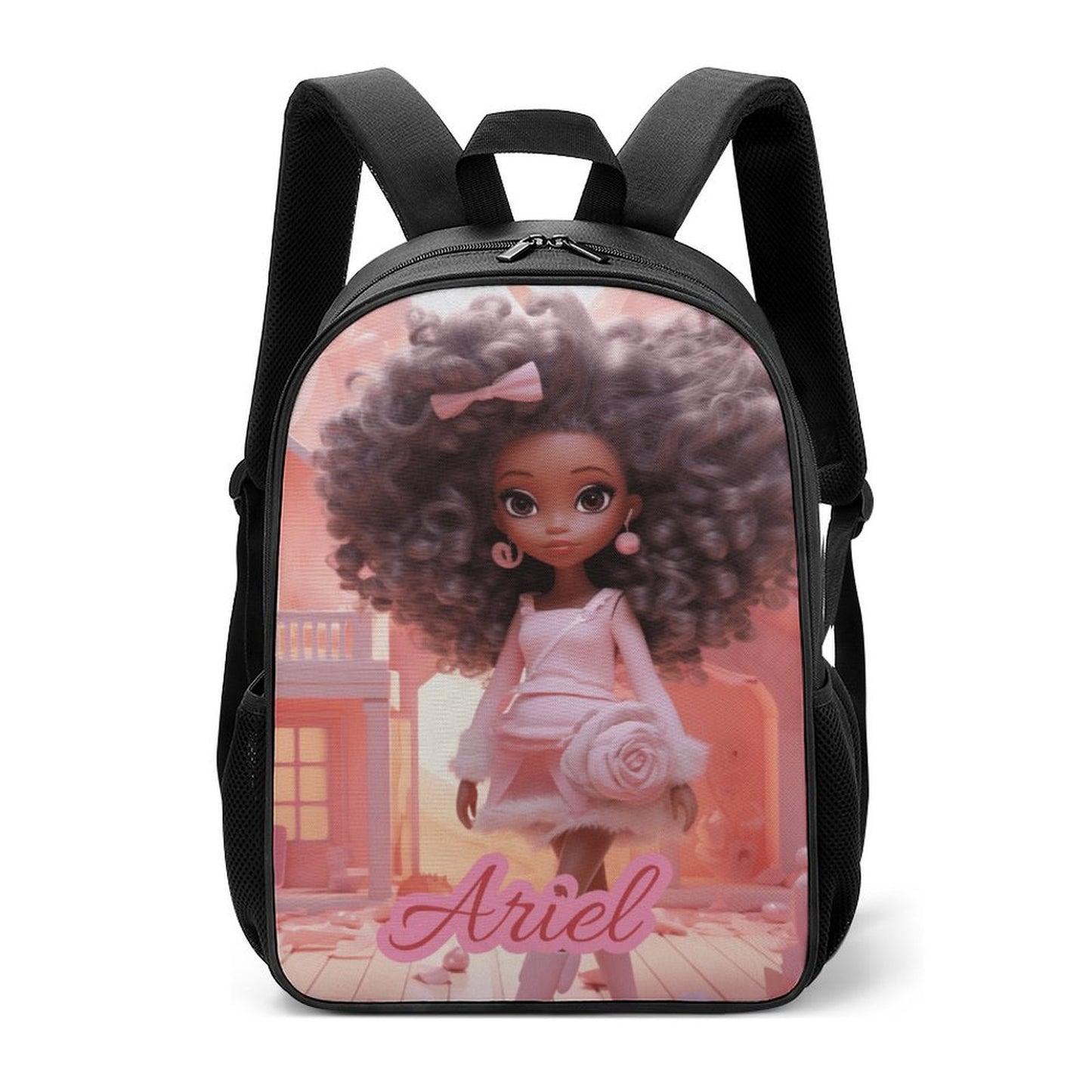 Children backpack Black Doll, Princess, Personalized