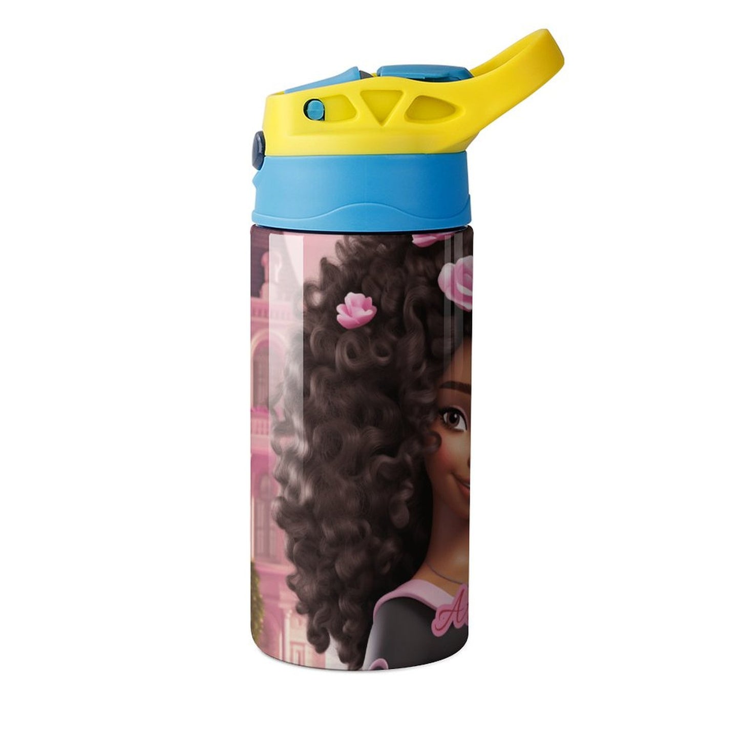 Children's water bottle, Balack doll, Personalized