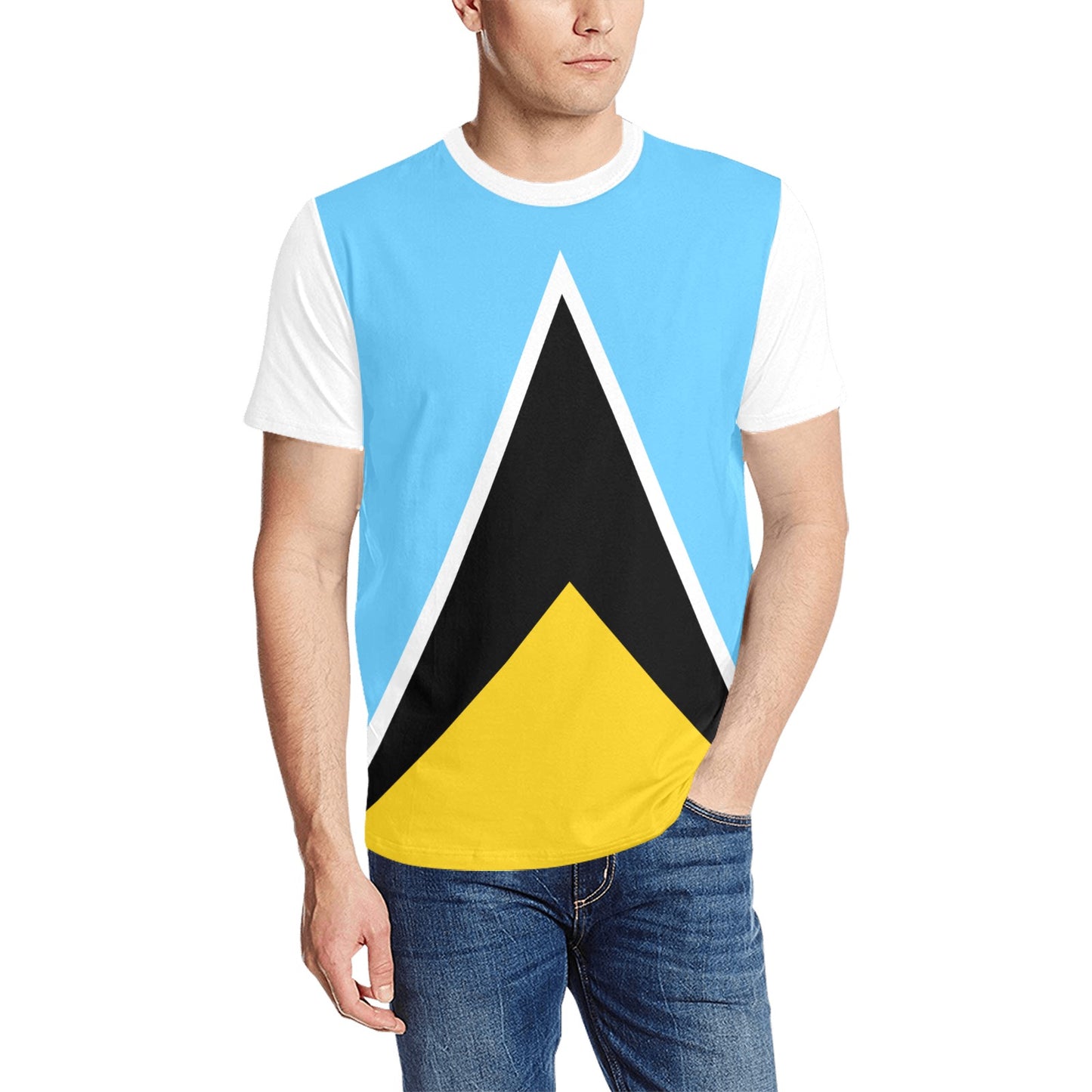 St Lucia Flag Men's T Shirts