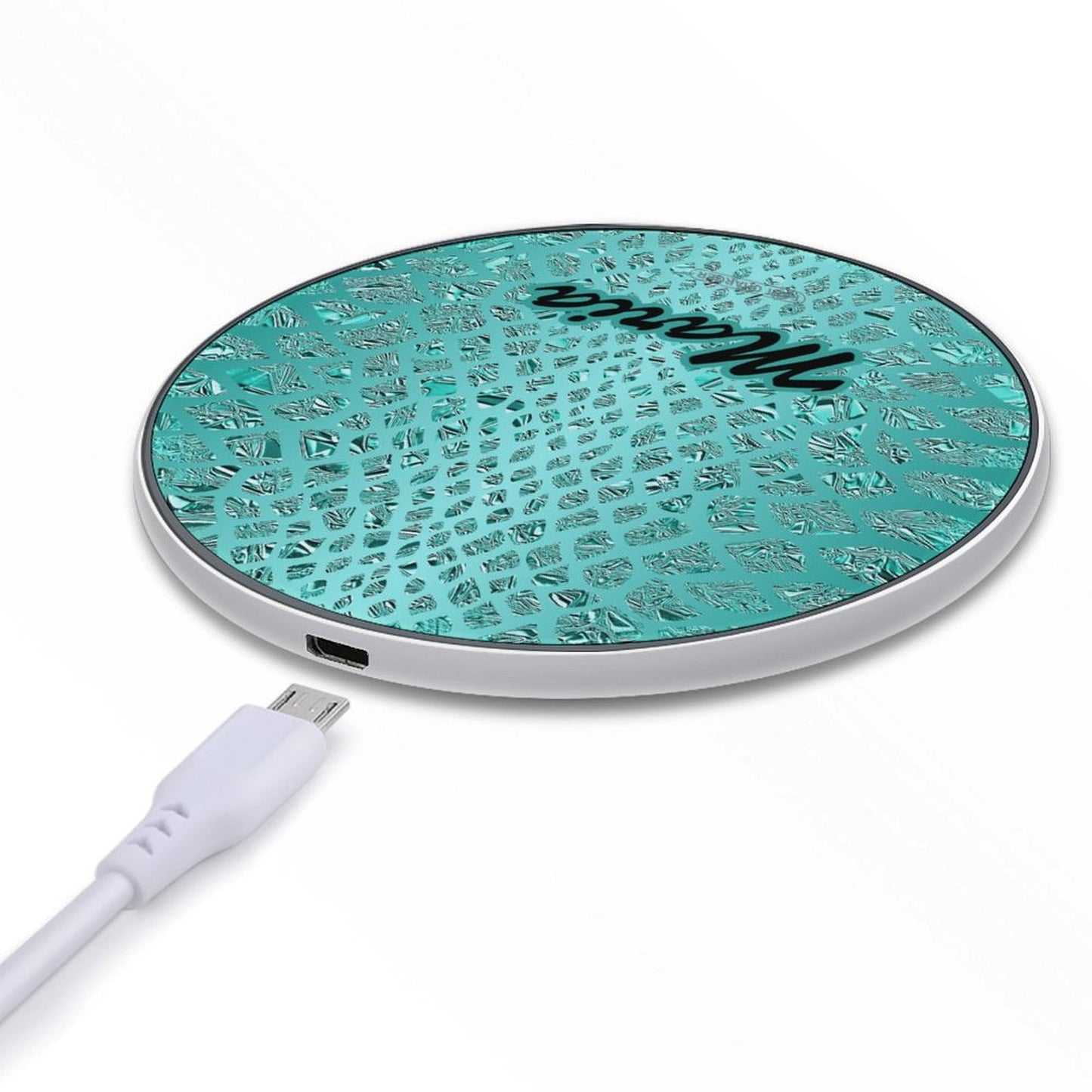 Wireless Charging Pad Safari Turquoise 13, Personalized