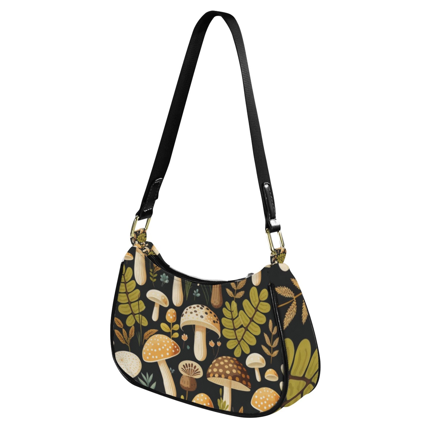 Ferny Mush Women's Shoulder Bag-Black Strap