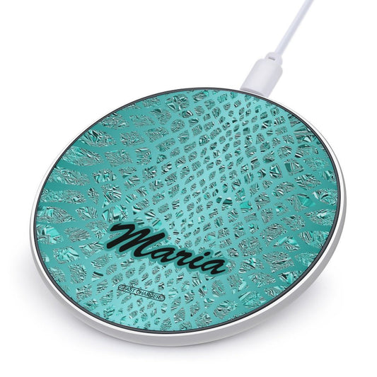 Wireless Charging Pad Safari Turquoise 13, Personalized