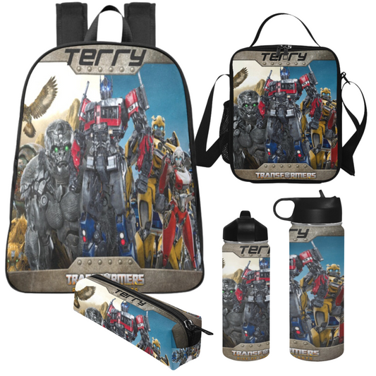 Personalized Transformers Backpack with Side Mesh Pockets, Transformers school bag, Rise of The Beast, Boys Backpack set/ back to school