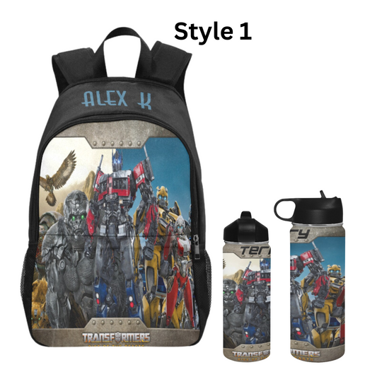 Personalized Transformers Backpack with Side Mesh Pockets, Transformers school bag, Rise of The Beast, Boys Backpack set/ back to school