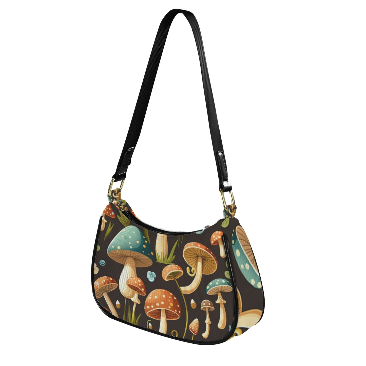 Colorful Mush Women's Shoulder Bag-Black Strap