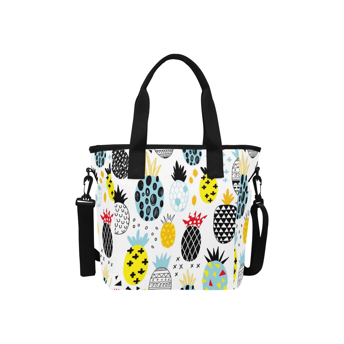 Hand-drawn Pineapples Insulated Tote Bag with Shoulder Strap