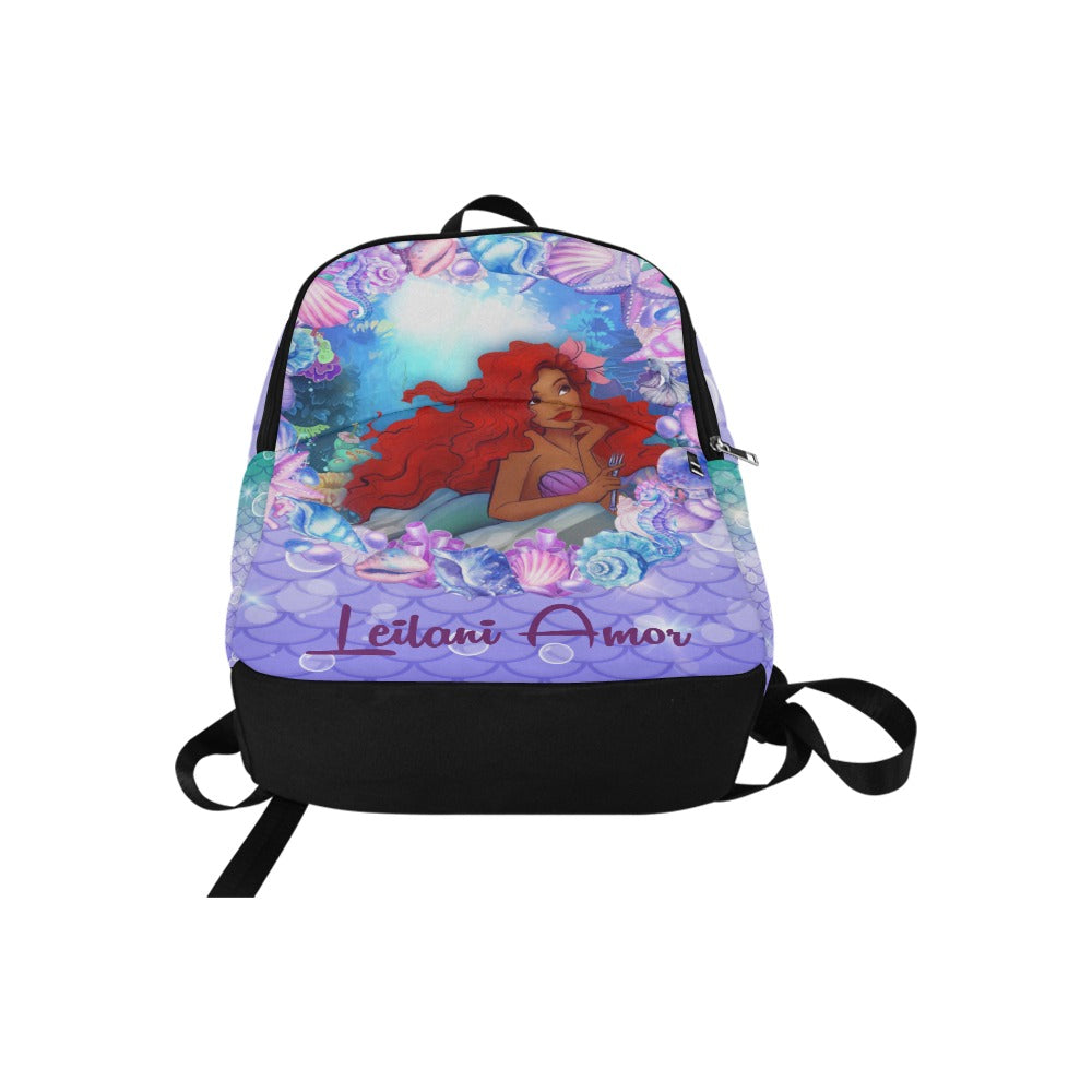 Personalized Mermaid Backpack set, Black Mermaid school bag, Lunch bag, Water bottle, pencil pouch, Black Ariel Backpack, back to school