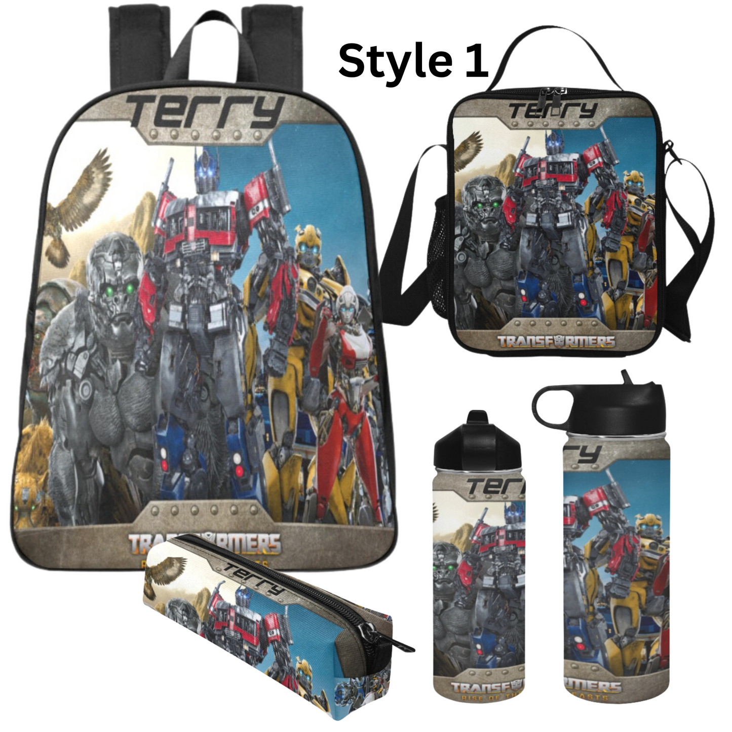 Personalized Transformers Backpack with Side Mesh Pockets, Transformers school bag, Rise of The Beast, Boys Backpack set/ back to school