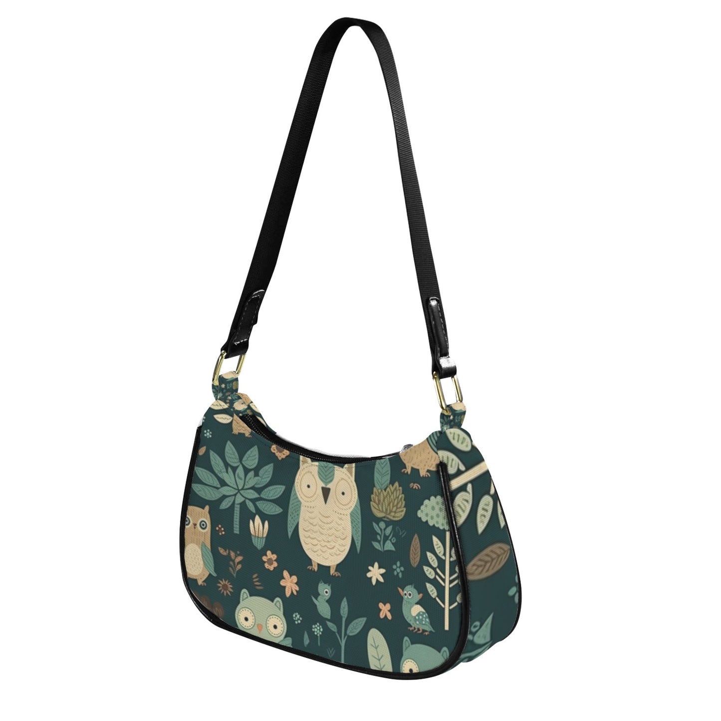 Enchanted Owl Women's Shoulder Bag-Black Strap