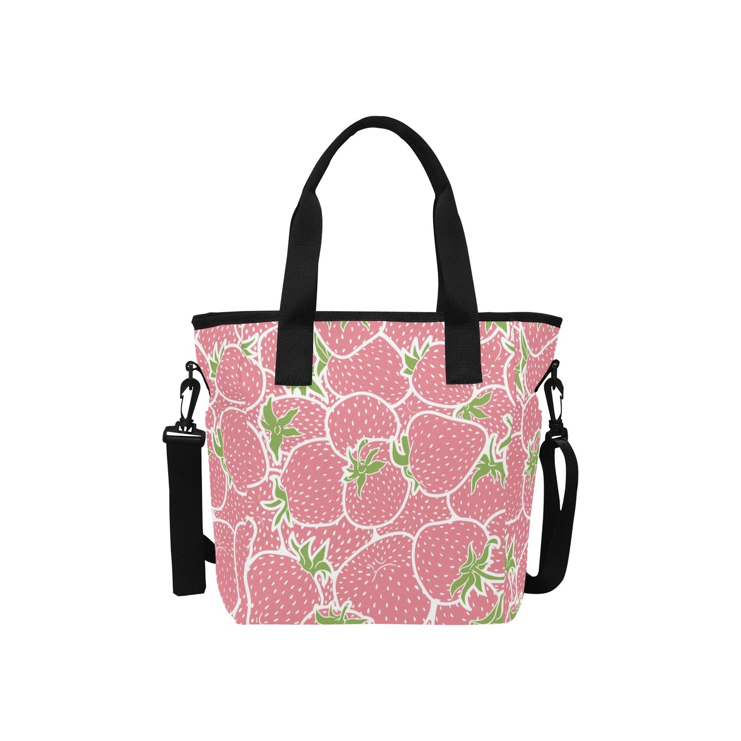 Strawberry pattern Insulated Lunch Bag with Shoulder Strap