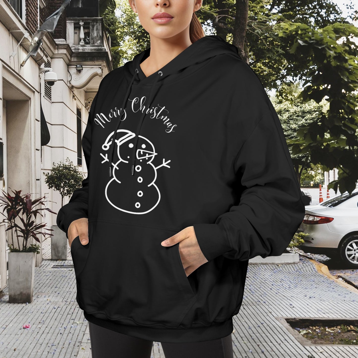 Snowman Women's Christmas Polyester Hoodie