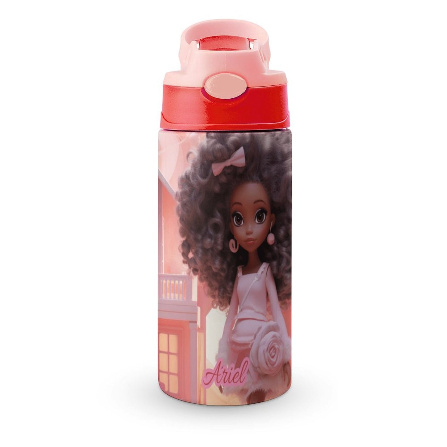 Children's water cup bottle, Black doll, Personalized