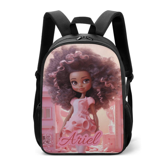 Children backpack Black Doll, Princess, Personalized