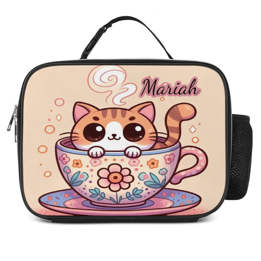 Kitten in a teacup Lunch Bag, Polyester, Personalized