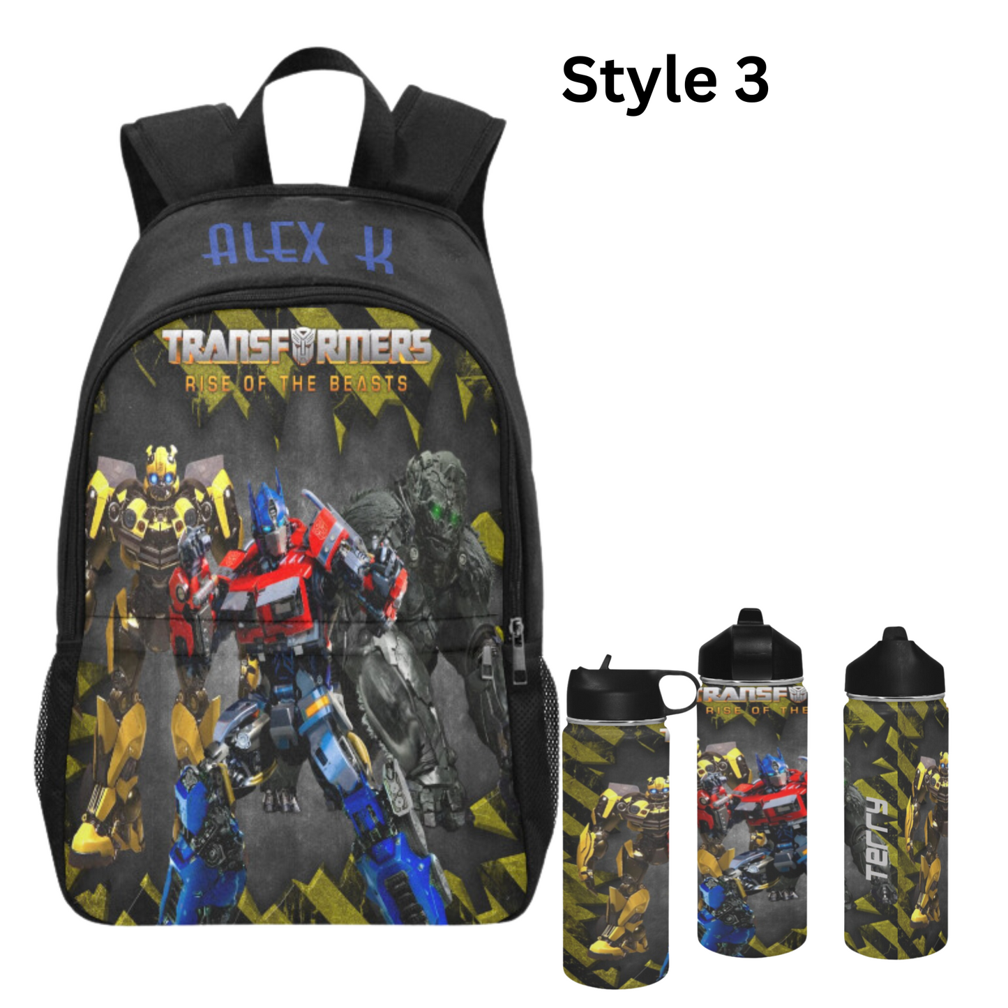 Personalized Transformers Backpack with Side Mesh Pockets, Transformers school bag, Rise of The Beast, Boys Backpack set/ back to school