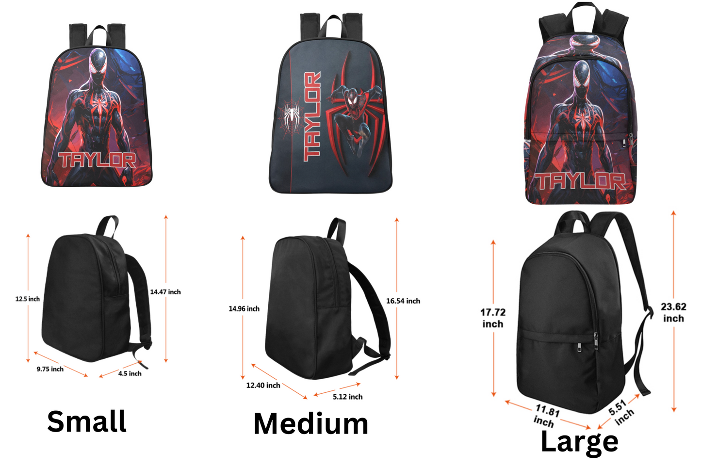 Personalized Spiderman Backpack, Spiderman Lunch bag, Spiderman Water bottle