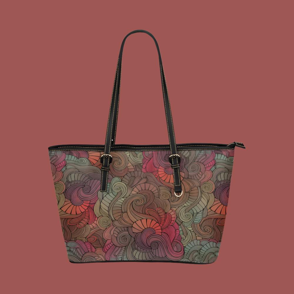 Women Floral Leather Tote Bags