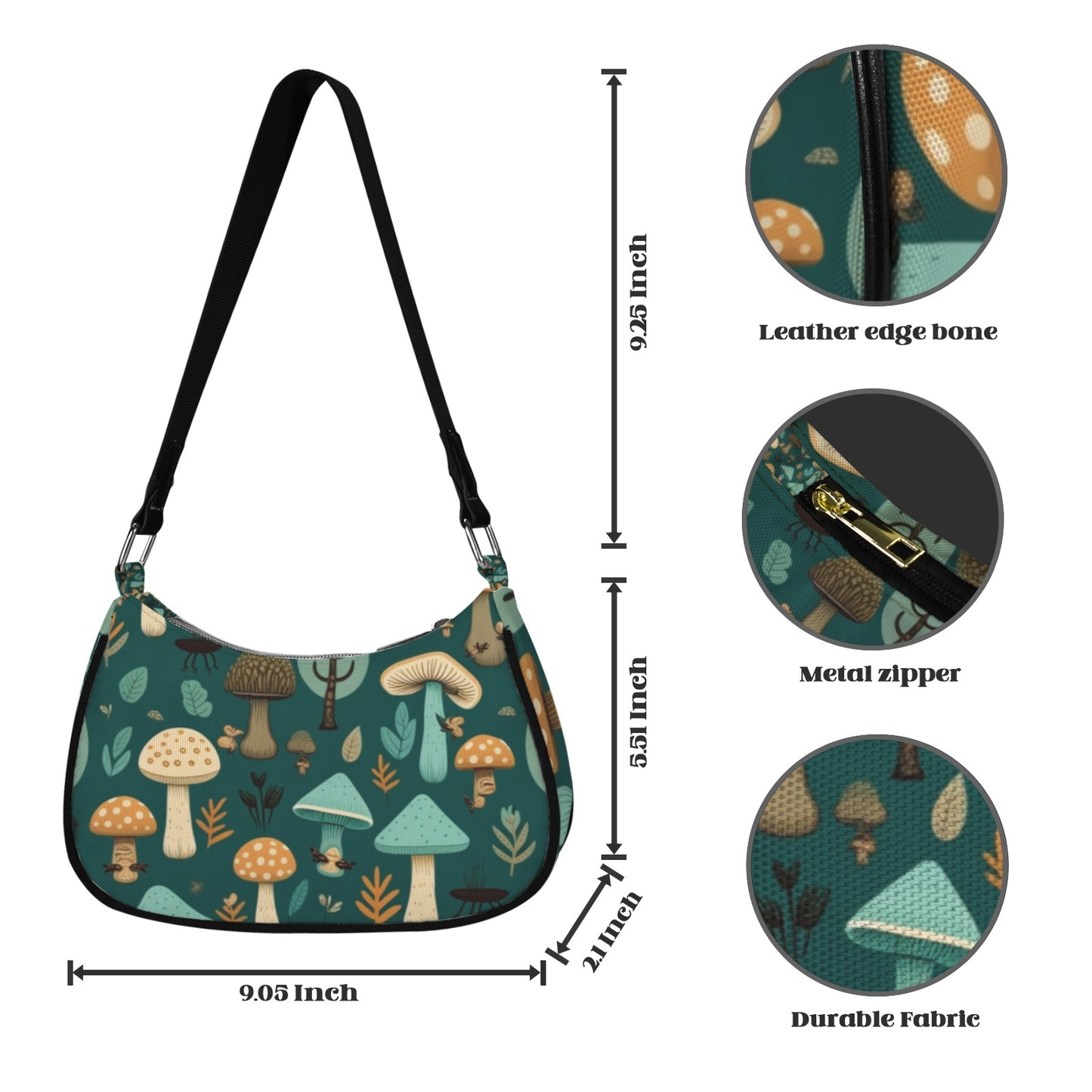 Green Mushy Women's Shoulder Bag-Black Strap