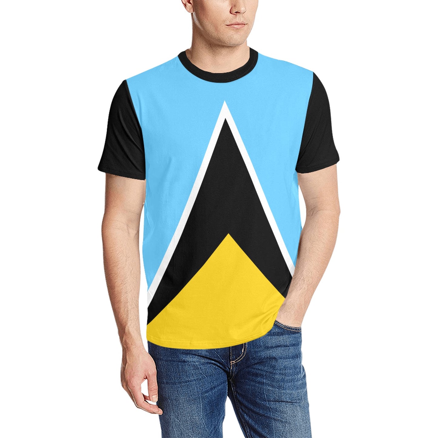 St Lucia Flag Men's T Shirts