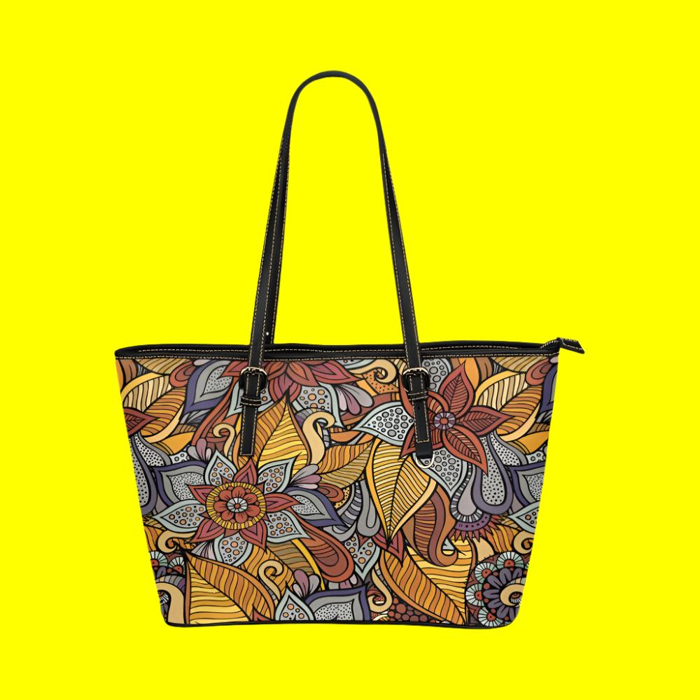 Women Floral Leather Tote Bags