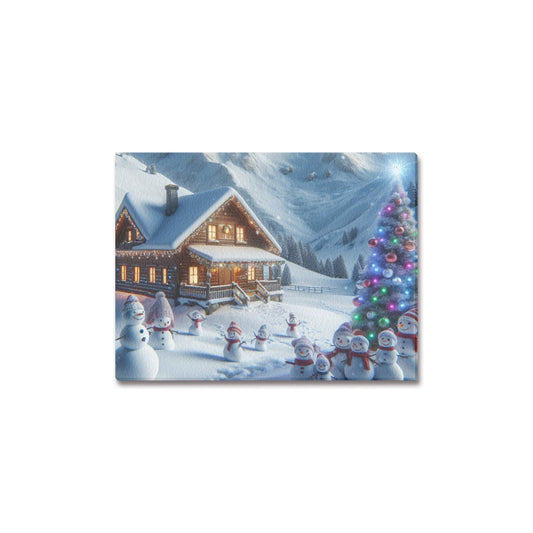 Snow Christmas Frame Canvas Print 16"x12", Personalized