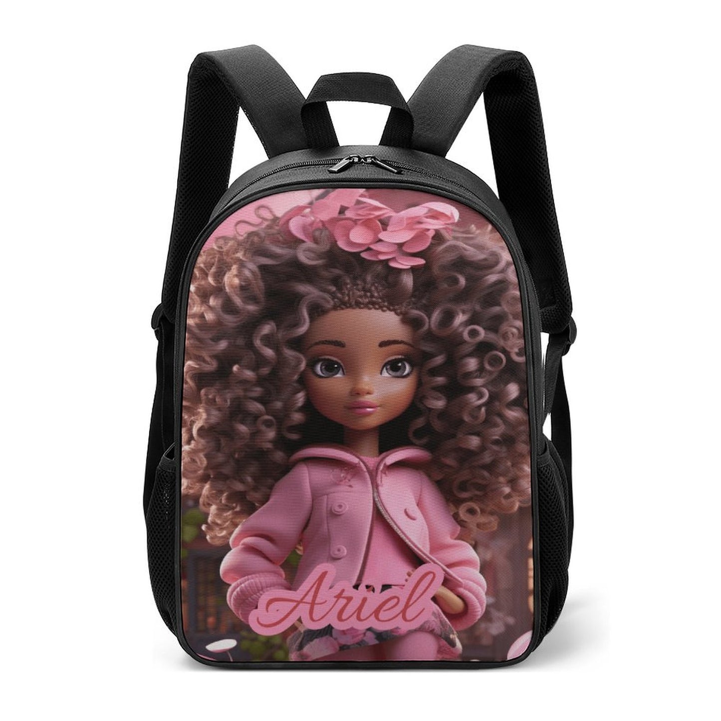 Children backpack Black Doll, Princess, Personalized