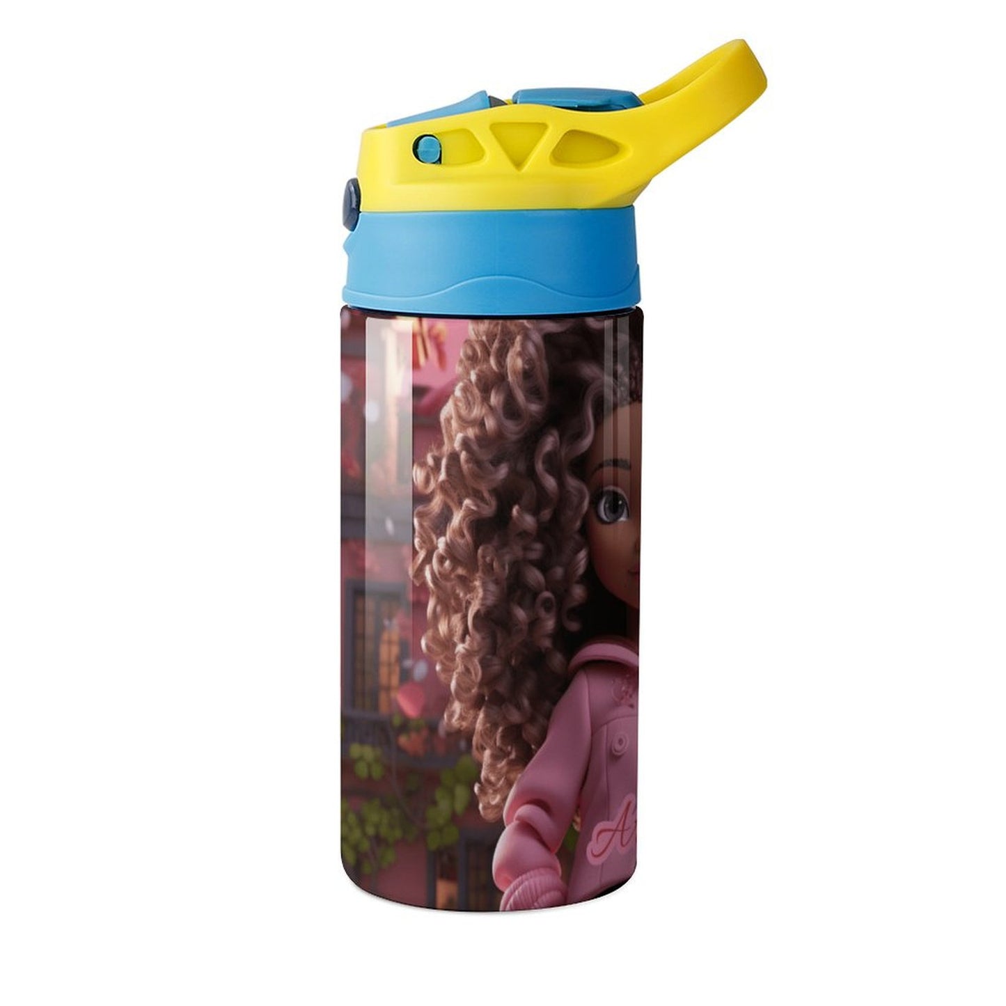 Children's water bottle, Black doll, Personalized