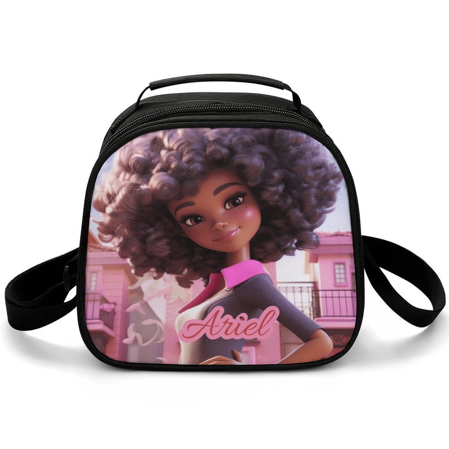 Black Doll Lunch Bag for Kids