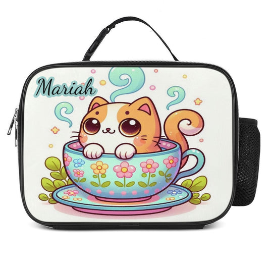 Kitten in a teacup Lunch Bag, Polyester, Personalized