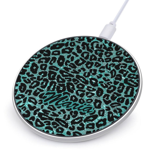 Wireless Charging Pad Safari Turquoise 8, Personalized