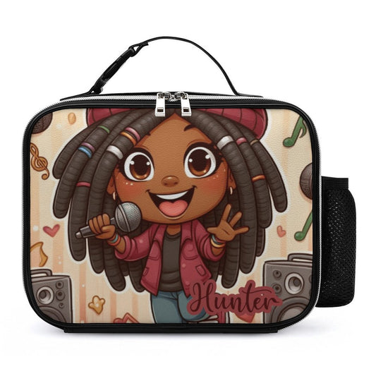 Boy with Locs Lunch Bag with Detachable Buckled Handle, Personalized