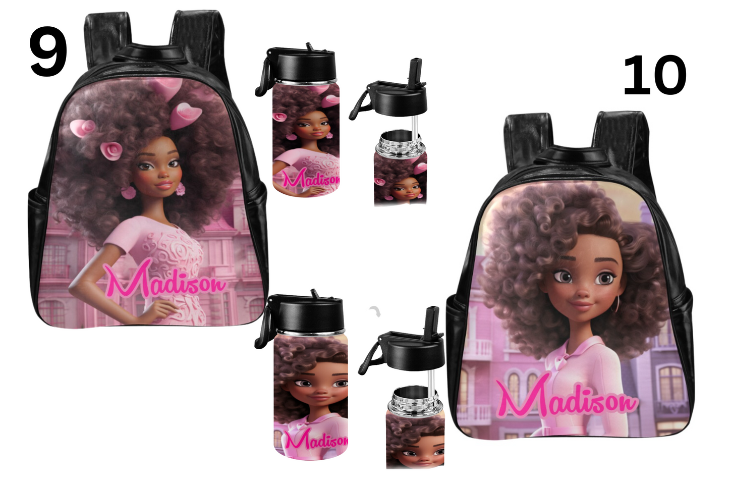 Black Girl Backpack, Kids Leather Backpack/Black Doll Bags