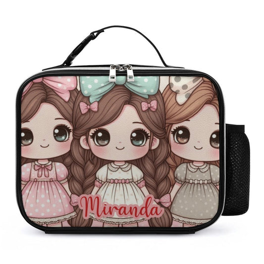 Cute girls Lunch Bag with Detachable Buckled Handle, Personalized