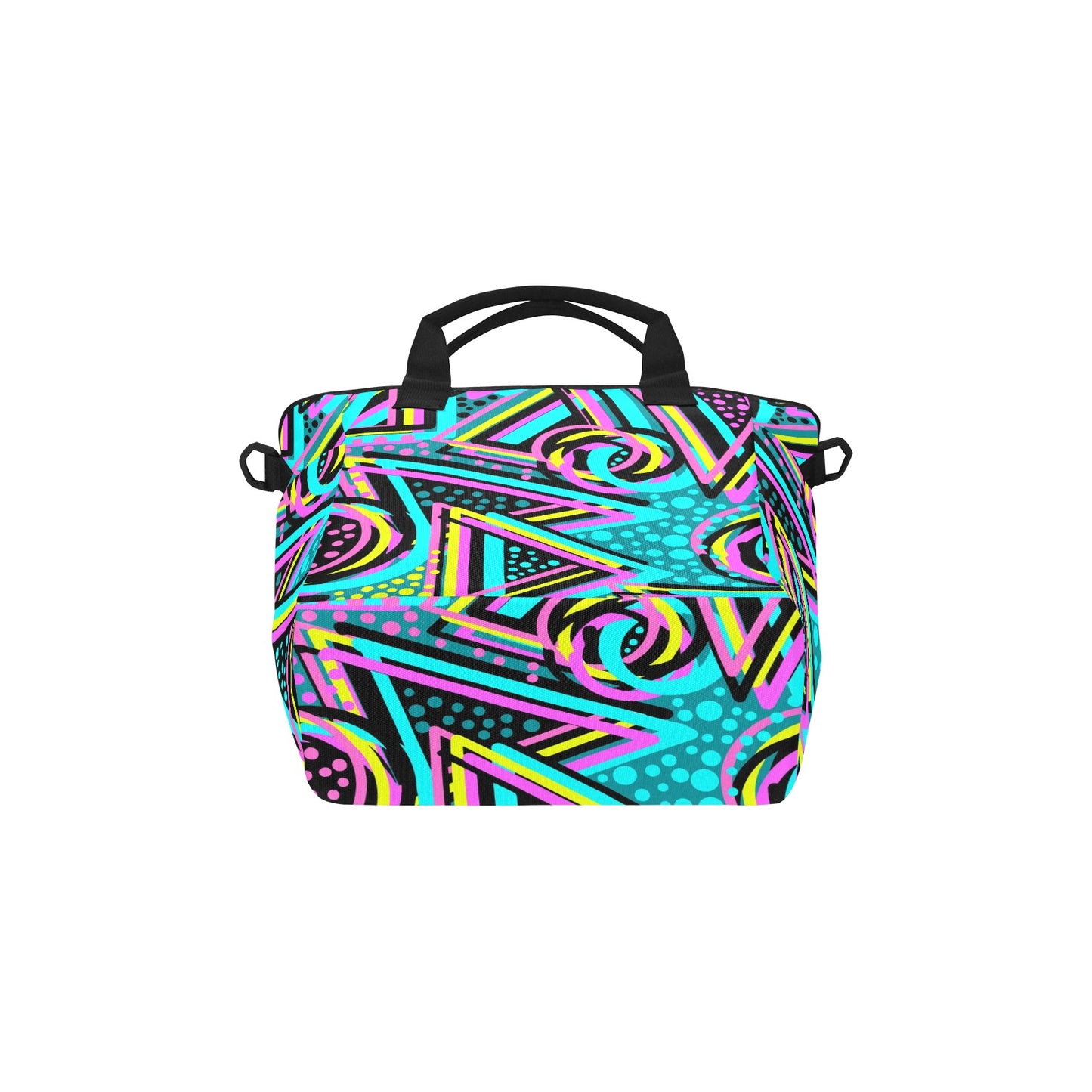 Colorful Abstract Geometric Insulated Tote Bag with Shoulder Strap