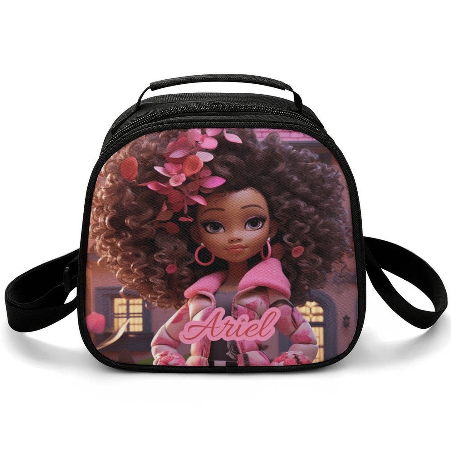 Black Doll Lunch Bag for Kids