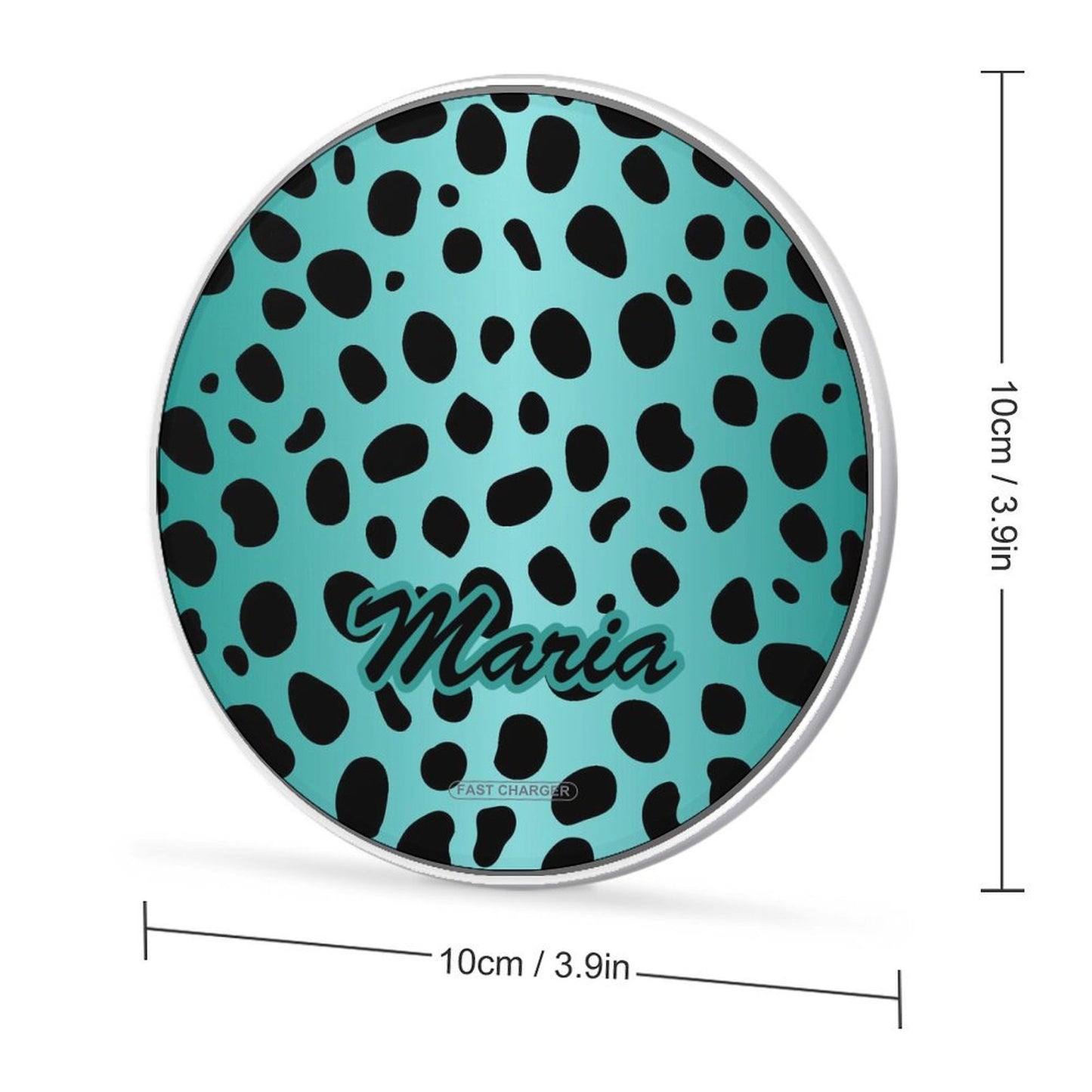 Wireless Charging Pad Safari Turquoise 1, Personalized