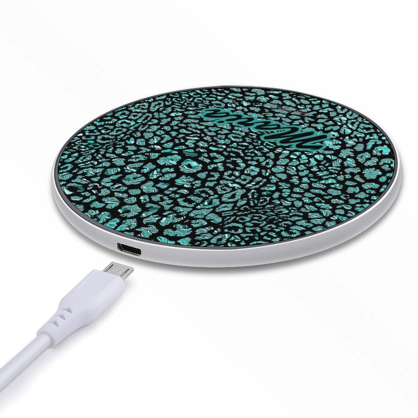 Wireless Charging Pad Safari Turquoise 12, Personalized