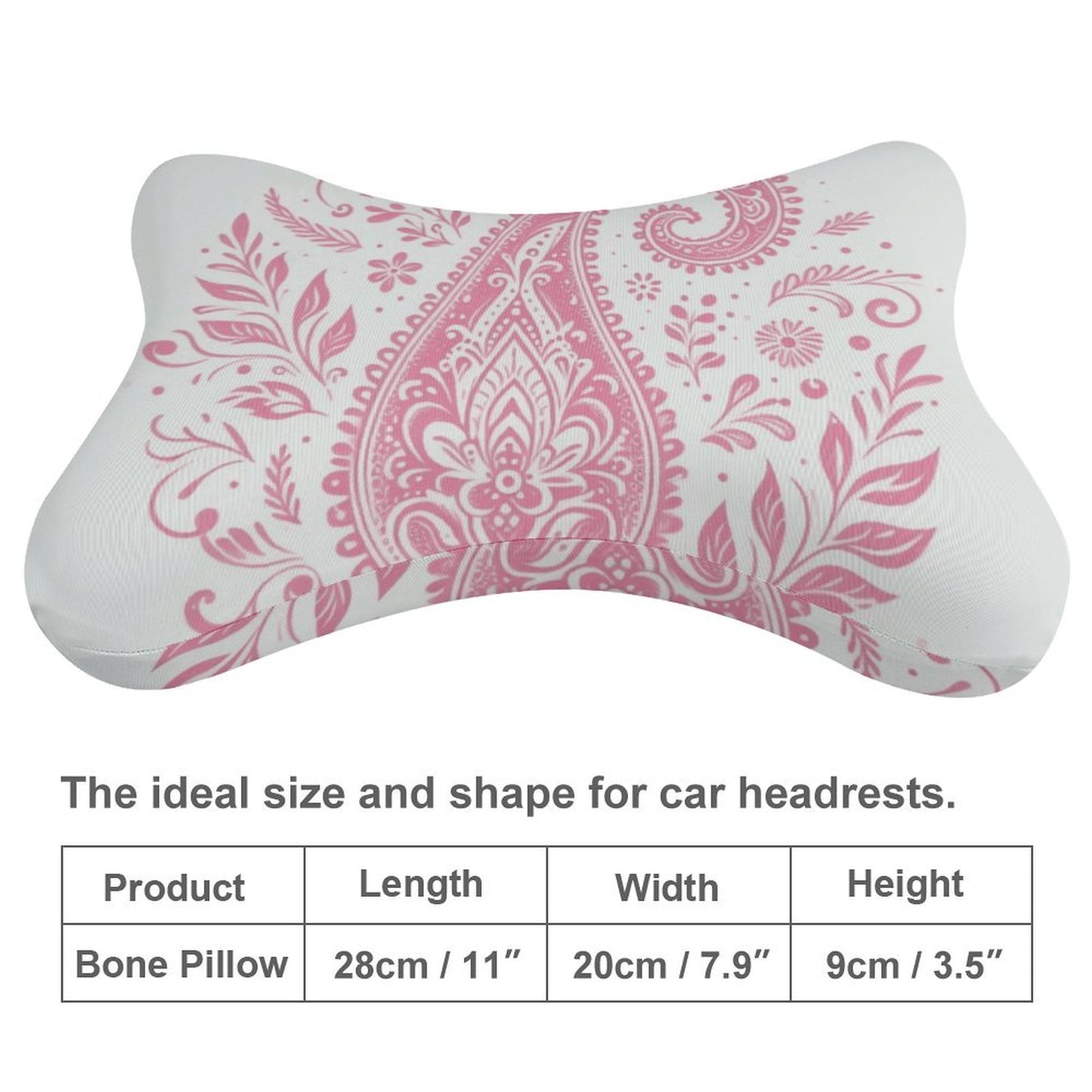 Car Pillow Set of 2 -Pink Paisley Print