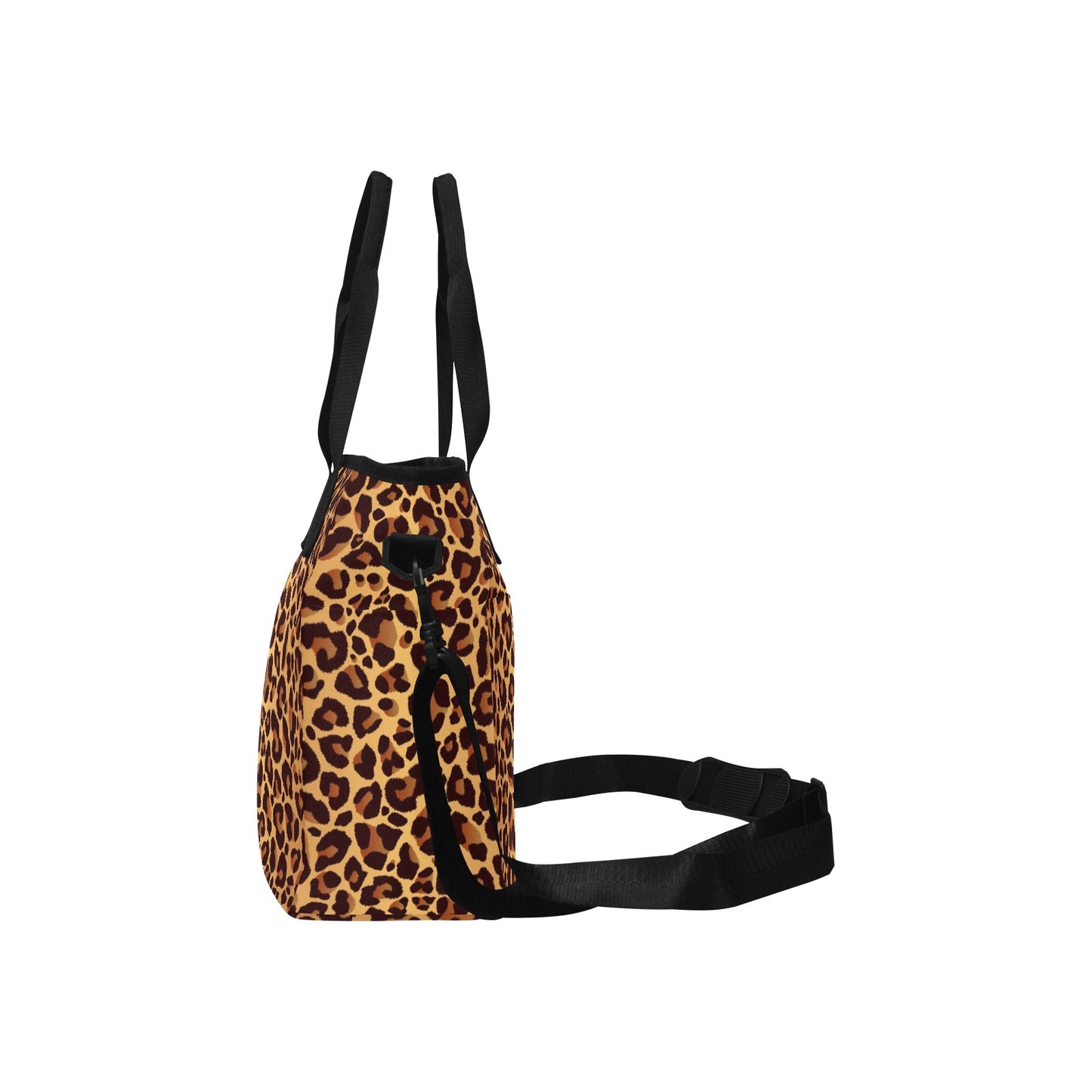 Leopard Pattern Insulated Tote Bag with Shoulder Strap