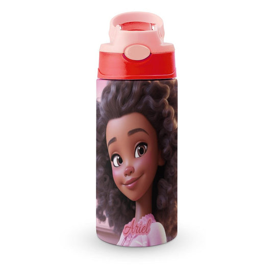 Children's water bottle, Black doll, Personalization