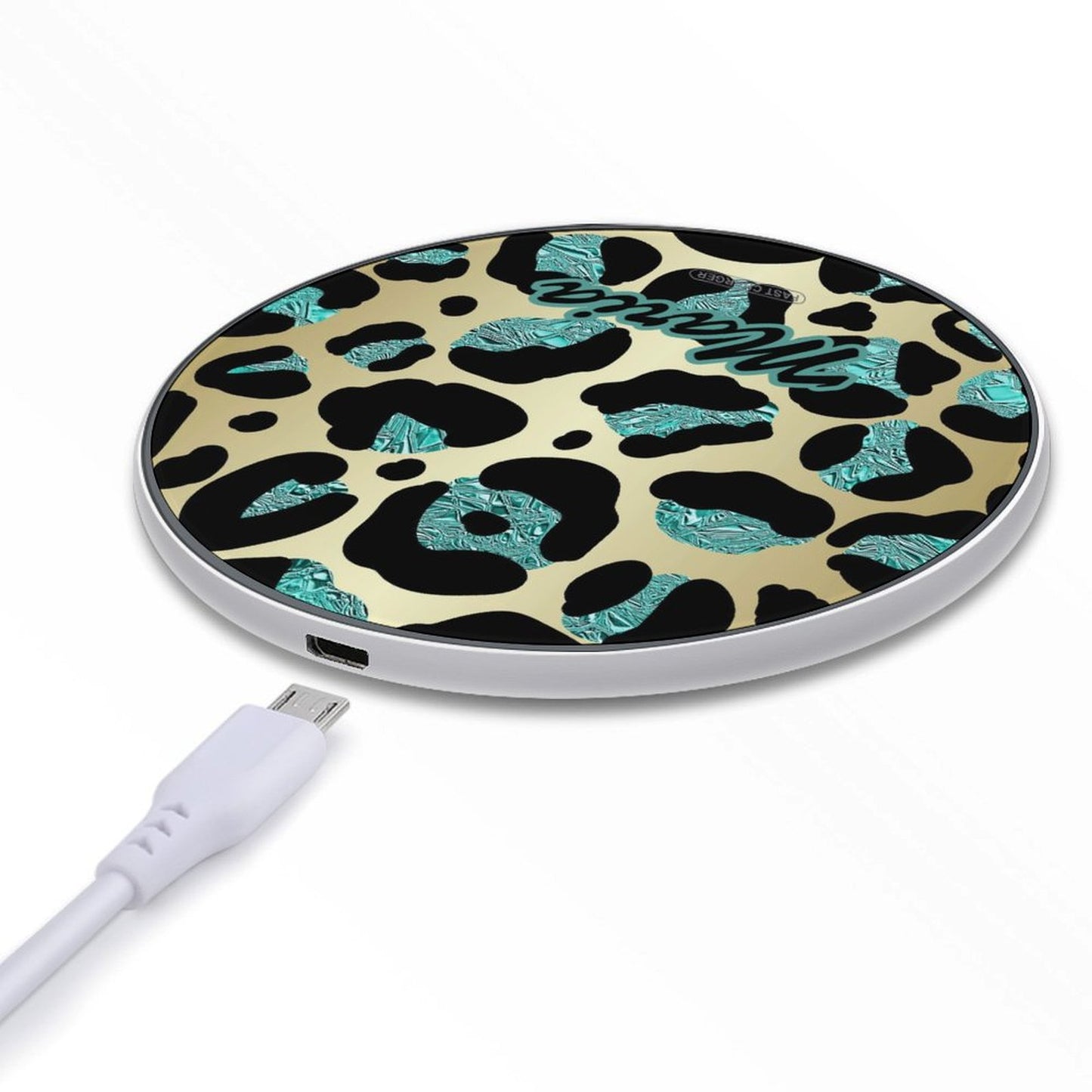 Wireless Charging Pad Safari Turquoise 16, Personalized