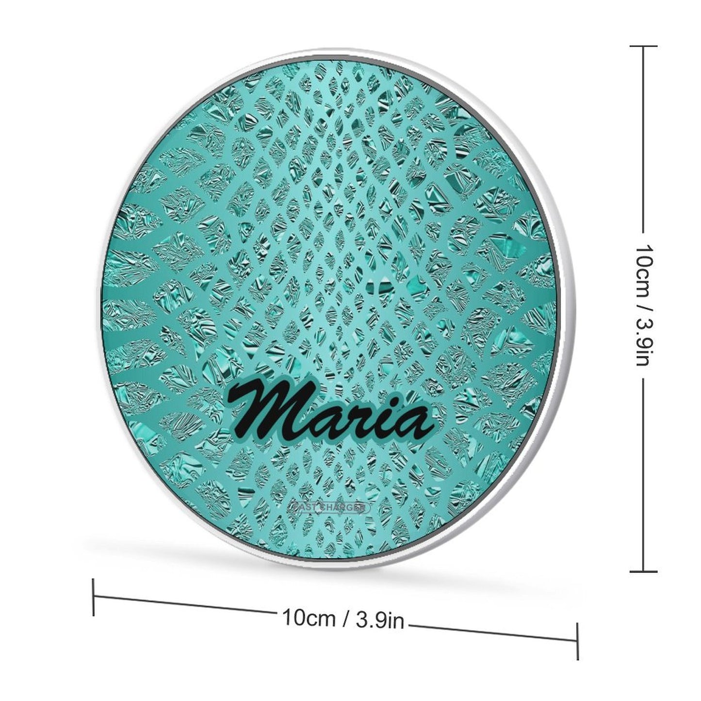 Wireless Charging Pad Safari Turquoise 13, Personalized