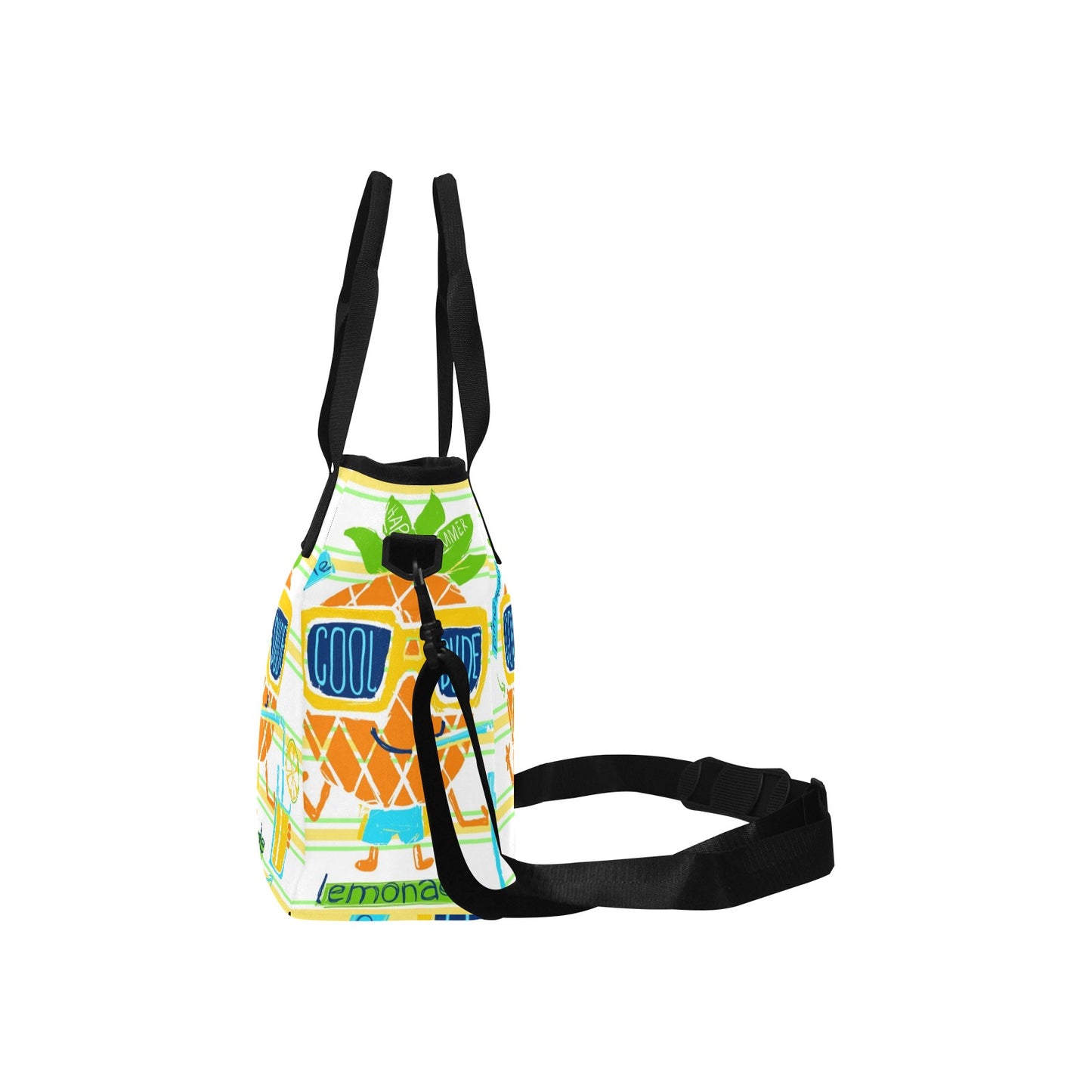 Tropical Pineapple Insulated Lunch Bag with Shoulder Strap