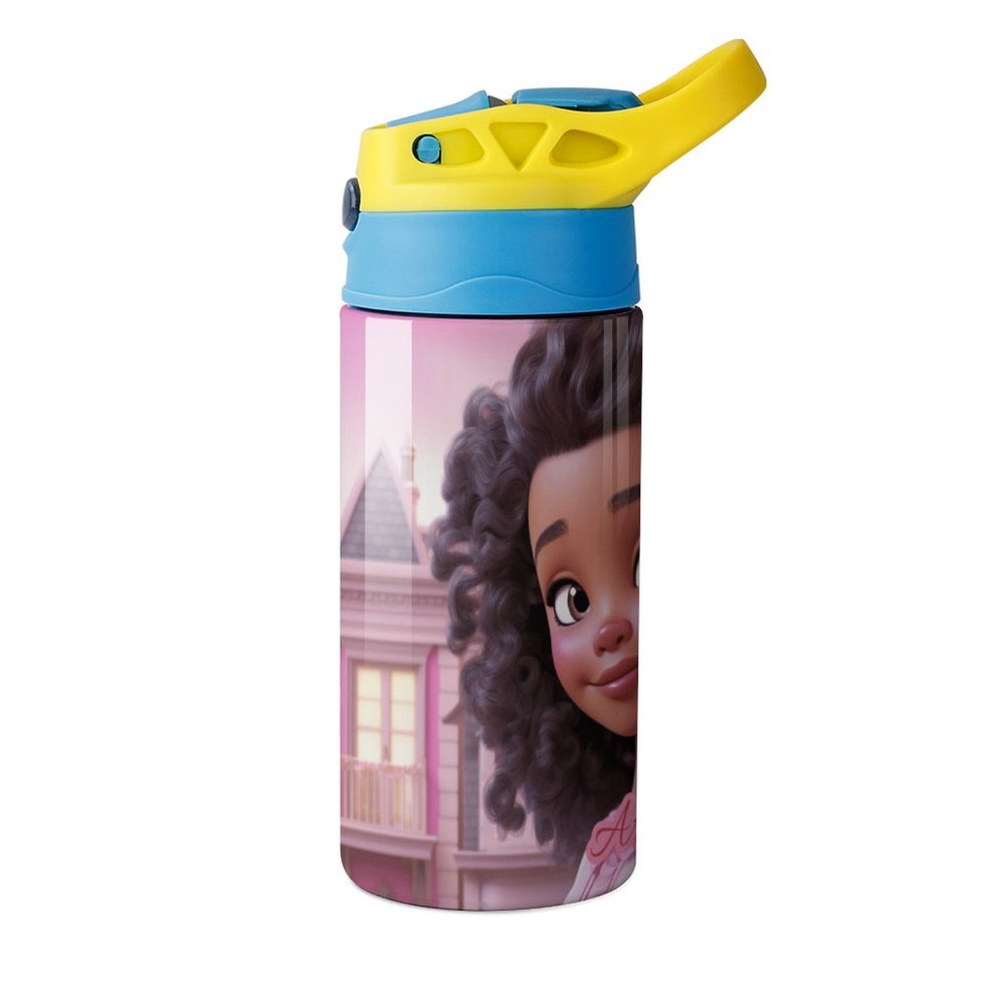 Children's water bottle, Black doll, Personalization