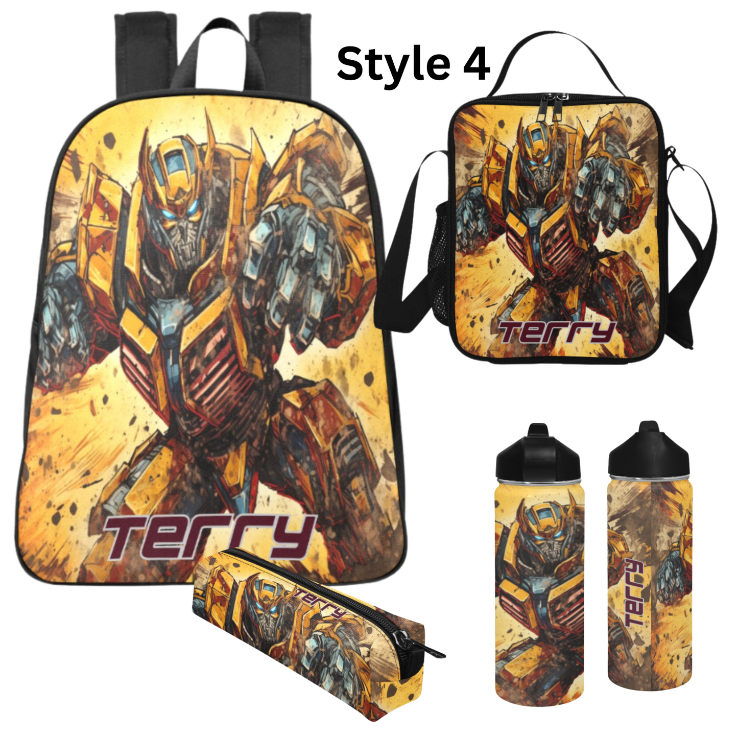 Personalized Transformers Backpack with Side Mesh Pockets, Transformers school bag, Rise of The Beast, Boys Backpack set/ back to school