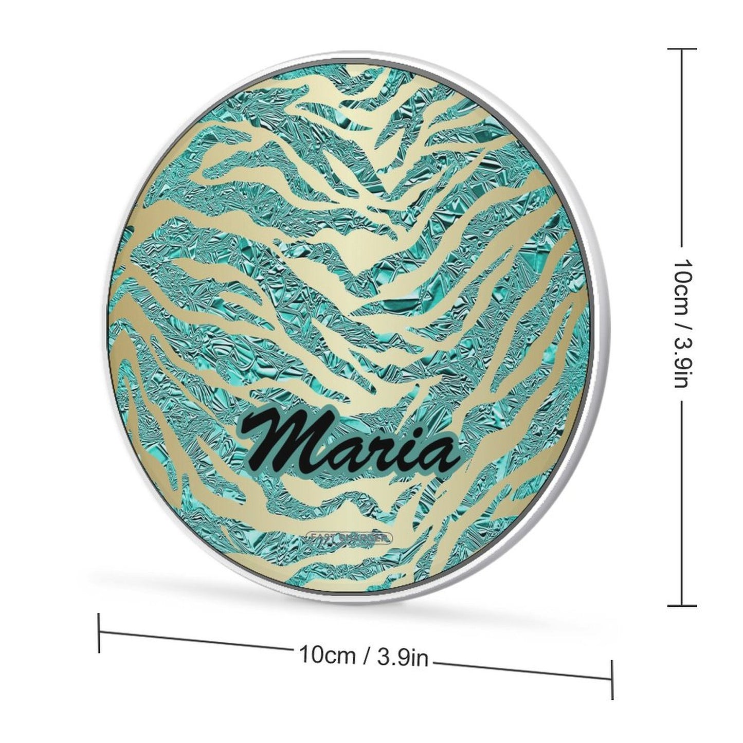 Wireless Charging Pad Safari Turquoise 15, Personalized