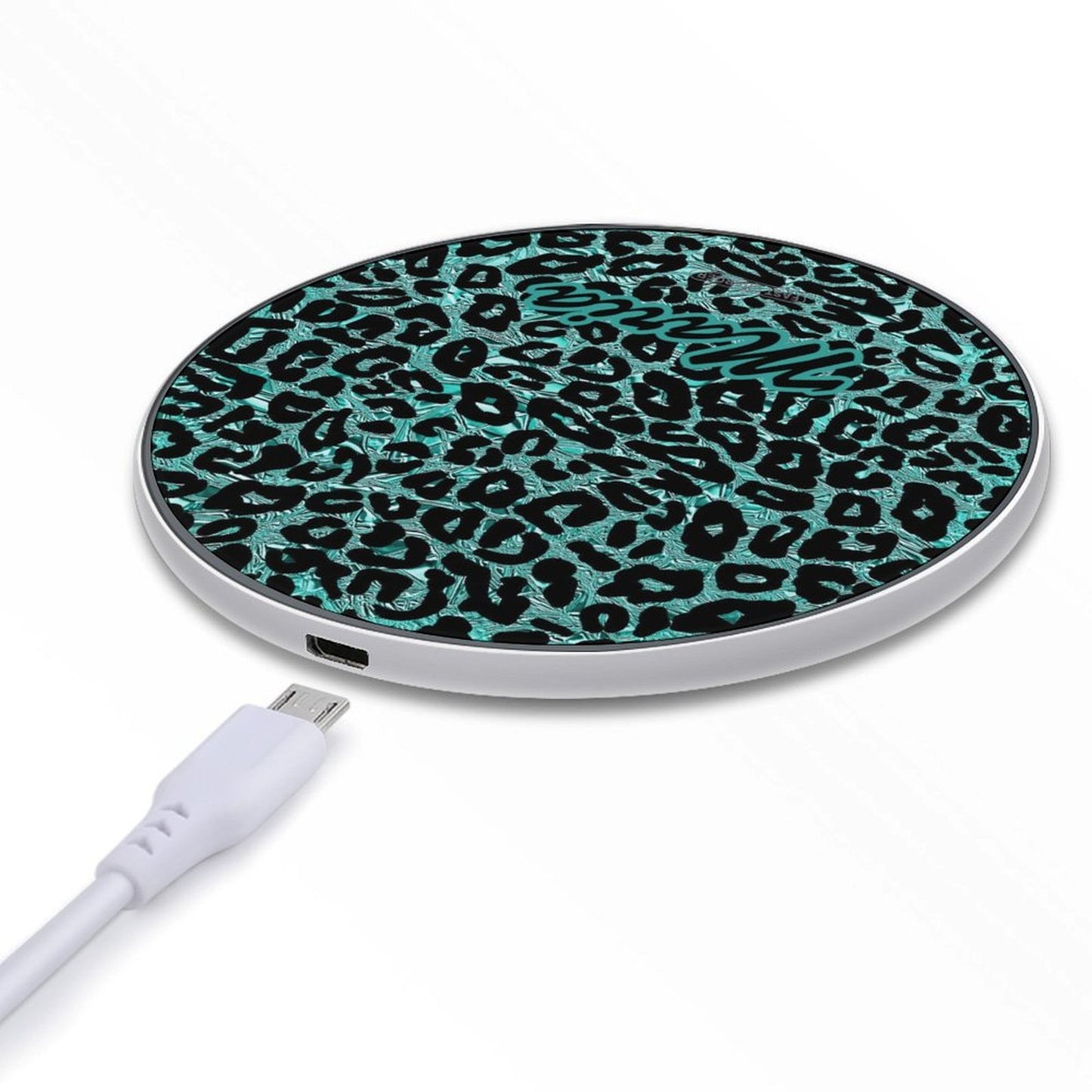 Wireless Charging Pad Safari Turquoise 8, Personalized