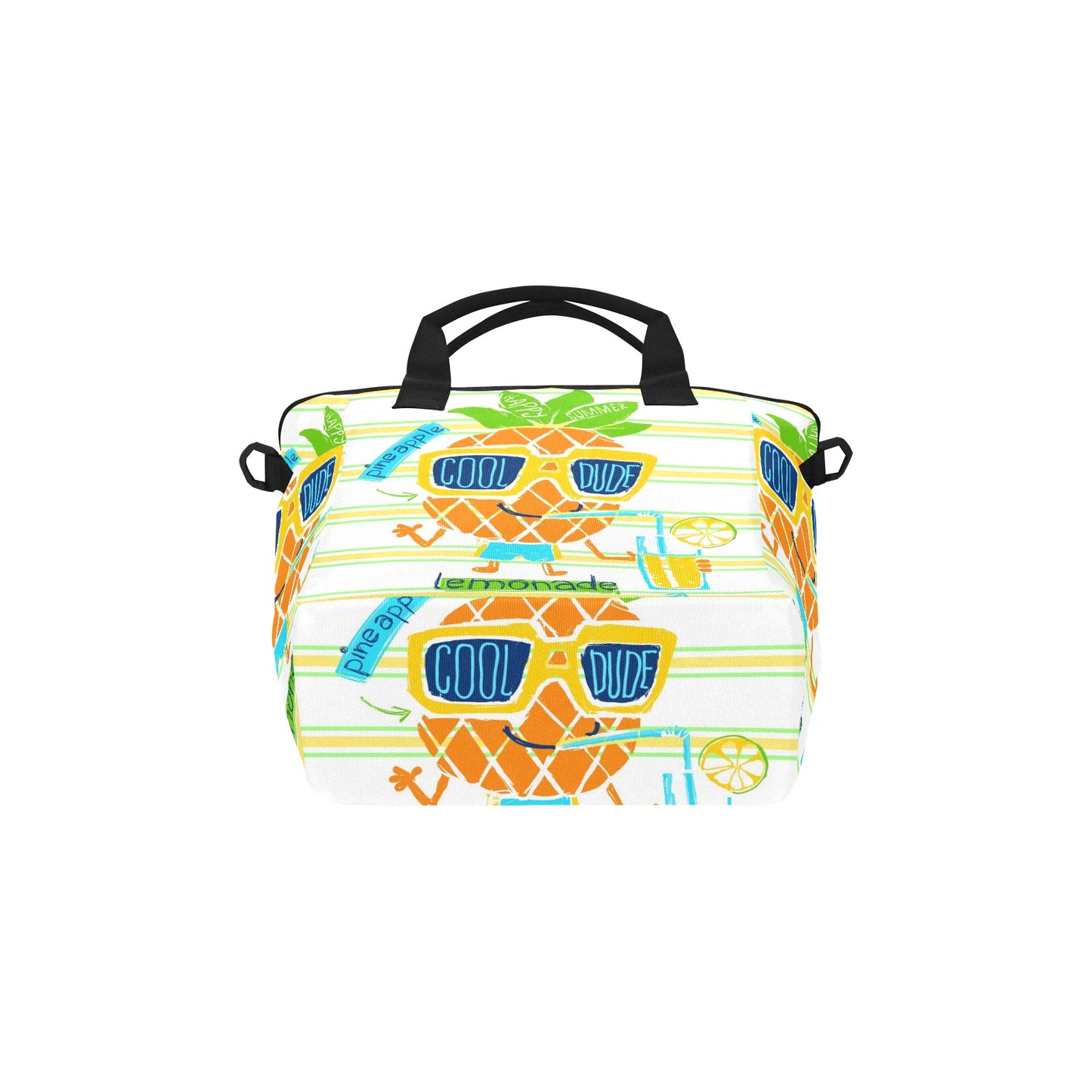 Tropical Pineapple Insulated Lunch Bag with Shoulder Strap