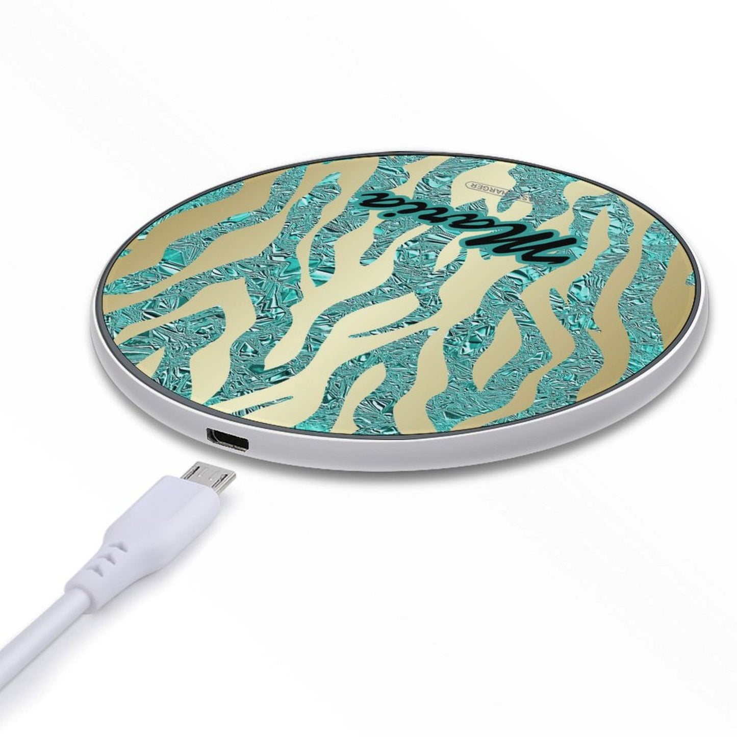 Wireless Charging Pad Safari Turquoise 6, Personalized